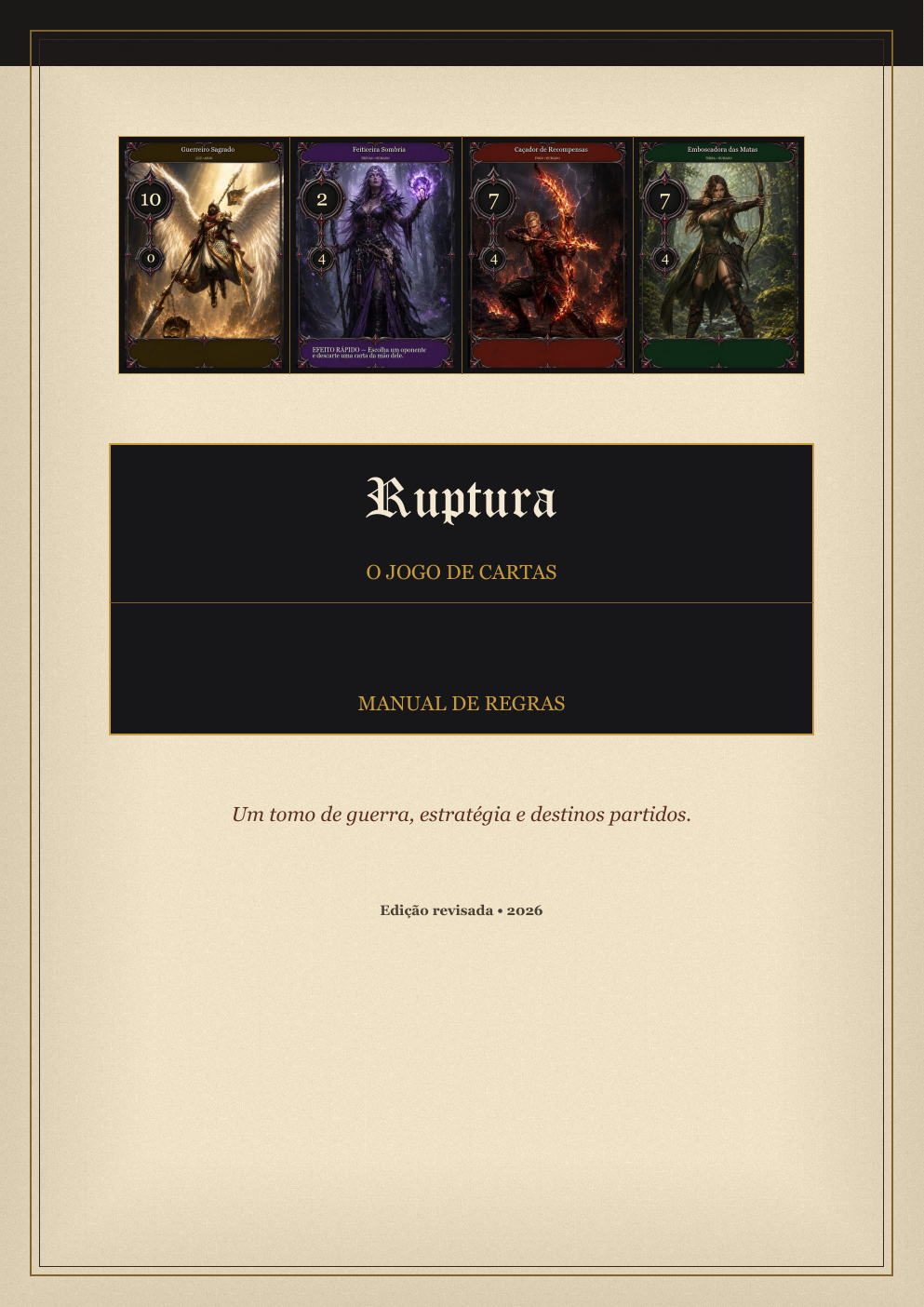 Capa do Manual de Regras de Ruptura